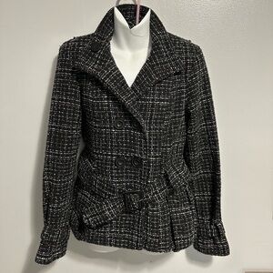 Rue 21 Black and White Plaid Jacket Size Large